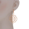 LARGE .40CT DIAMOND 18KT ROSE GOLD 3D INFINITY GEOMETRICAL CHANDELIR EARRINGS