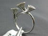 ESTATE LARGE 1.30CT DIAMOND 14KT WHITE GOLD 3D CLASSIC OVAL CRISS CROSS FUN RING