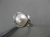 ESTATE DIAMOND 8.5MM SOUTH SEA PEARL 18K WHITE GOLD HEART COCKTAIL RING 12M 6545