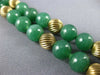 ANTIQUE AAA GREEN JADE 14KT YELLOW GOLD 3D CLASSIC BEADED 2 ROW BRACELET #2631