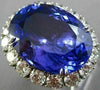 ESTATE EXTRA LARGE 31.4CT DIAMOND & AAA EXTRA FACET TANZANITE PLATINUM HALO RING