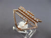 ESTATE LARGE 1.35CT DIAMOND 14KT ROSE GOLD CLASSIC MULTI BAR DOUBLE V FUN RING