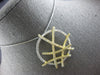 EXTRA LARGE 1.28CT DIAMOND 14K 2 TONE GOLD CIRCULAR CRISS CROSS FLOATING PENDANT