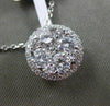 ESTATE LARGE 1.03CT DIAMOND 18KT WHITE GOLD 3D HALO CIRCULAR FLOATING PENDANT