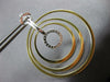 LARGE .60CT DIAMOND 14KT 2 TONE GOLD 3D MULTI CIRCULAR CLIP ON HANGING EARRINGS