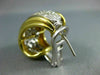 ESTATE LARGE 2.70CT DIAMOND 14K WHITE & YELLOW GOLD CLIP ON EARRINGS E VVS #635