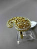 ANTIQUE LARGE .59CT DIAMOND 18KT YELLOW GOLD FLORAL FILIGREE FUN COCKTAIL RING
