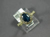 ESTATE 1.47CT DIAMOND & AAA SAPPHIRE 14KT YELLOW GOLD OVAL HALO ENGAGEMENT RING