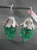 ANTIQUE LARGE 38.89CT DIAMOND & AAA EMERALD 18KT WHITE GOLD CHANDELIER EARRINGS