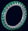 1.43CT AAA EMERALD 14K WHITE GOLD 3D CLASSIC SHARED PRONG ETERNITY FUN LOVE RING