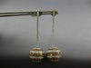 EXTRA LARGE 14.05CT WHITE & MOCHA DIAMOND 14KT WHITE GOLD HANGING BALL EARRINGS