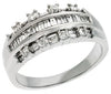 .70CT DIAMOND 14KT WHITE GOLD ROUND & BAGUETTE CHANNEL & PRONG ANNIVERSARY RING