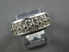 WIDE 1.01CT DIAMOND 14KT WHITE GOLD 3D CLASSIC 2 ROW BEADED FUN ANNIVERSARY RING