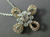 ESTATE 1.05CT WHITE & PINK DIAMOND 18K 2 TONE GOLD 3D FLOWER BY THE YARD PENDANT