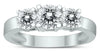 ESTATE LARGE 1.46CT DIAMOND 14KT WHITE GOLD 3D 3 STONE CLASSIC ENGAGEMENT RING