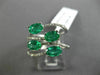 ESTATE LARGE 2.21CT DIAMOND & AAA EMERALD 14KT WHITE GOLD CLASSIC MULTI ROW RING