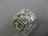 ESTATE WIDE 1CT DIAMOND 14KT WHITE GOLD 3D FILIGREE MILGRAIN WEDDING RING #25525