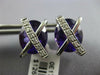 LARGE 11.45CT DIAMOND & AAA AMETHYST 14K WHITE GOLD OVAL & ROUND X STUD EARRINGS