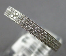 ESTATE .30CT DIAMOND 14KT WHITE GOLD CLASSIC 2 ROW PAVE WEDDING ANNIVERSARY RING