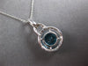LARGE 2.42CT DIAMOND & AAA BLUE TOPAZ 14K WHITE GOLD ROUND HALO FLOATING PENDANT
