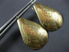 LARGE 14KT YELLOW GOLD TEAR DROP FLORAL HAND ETCHED FUN HANGING EARRINGS #28300