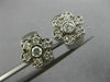 ESTATE .50CT ROUND DIAMOND 14KT WHITE GOLD CLASSIC FLOWER HUGGIE EARRINGS #21898