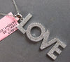 ESTATE LARGE 1.21CT DIAMOND 14KT WHITE GOLD 3D CLASSIC LOVE FLOATING PENDANT