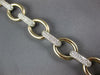 ESTATE 2.02CT DIAMOND 14KT 2 TONE GOLD 3D CLASSIC OVAL LINK LOVE TENNIS BRACELET