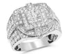 ESTATE LARGE 2.64CT DIAMOND 14K WHITE GOLD 3D SQUARE CRISS CROSS FUN MENS RING