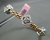 ESTATE 1.30CT DIAMOND 14KT WHITE & ROSE GOLD 3D FLOWER FLEXIBLE BANGLE BRACELET
