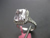 LARGE 5.14CT DIAMOND & AAA KUNZITE 18KT WHITE GOLD EMERALD CUT ENGAGEMENT RING