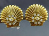 ANTIQUE LARGE 1.0CT ROUND DIAMOND 18KT GOLD CLASSIC SHELL EARRINGS E VVS #2241