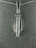 ESTATE LONG .39CT DIAMOND 14KT WHITE GOLD 3D HANGING PYRAMID PENDANT #1706