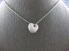 ESTATE .50CT DIAMOND 14KT WHITE GOLD 3D CLASSIC ROUND PAVE PUFF HEART PENDANT