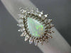 ANTIQUE LARGE 3.45CT OLD MINE DIAMOND & OPAL 14KT WHITE GOLD TEAR DROP RING #820