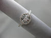 ESTATE .82CT ROUND DIAMOND 18KT WHITE GOLD 3D 4 STONE FLOWER HALO PROMISE RING