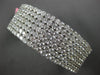 EXTRA LARGE 37.4CT DIAMOND 18KT WHITE GOLD MULTI ROW CUFF TENNIS BANGLE BRACELET
