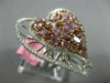 GIA EXTRA LARGE 4.42CT WHITE & PINK DIAMOND 18K ROSE GOLD DOUBLE HEART LOVE RING