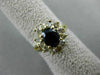 ESTATE 1.55CT DIAMOND & SAPPHIRE 14K YELLOW GOLD 3D FLOWER ENGAGEMENT RING 22333