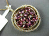 LARGE 3.23CT DIAMOND & AAA PINK SAPPHIRE 14KT ROSE GOLD CIRCULAR CLUSTER PENDANT