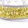 LARGE 8.39CT WHITE & FANCY YELLOW DIAMOND 18K 2 TONE GOLD MULTI SHAPE BRACELET