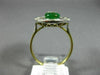 ANTIQUE LARGE 2.25CT OLD MINE DIAMOND & AAA EMERALD 18K 2 TONE GOLD 3 STONE RING