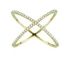 ESTATE .23CT DIAMOND 14KT WHITE GOLD 3D CLASSIC CRISS CROSS X LOVE FUN RING