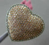 ESTATE MASSIVE 1.81CT DIAMOND 18K WHITE & ROSE GOLD PUFF HEART CLASSIC LOVE RING