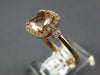 1.48CT DIAMOND & AAA MORGANITE 14KT ROSE GOLD CUSHION & ROUND HALO FILIGREE RING