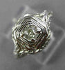 ANTIQUE WIDE .15CT OLD MINE DIAMOND 18KT WHITE GOLD SQUARE ENGAGEMENT RING 26037