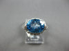 LARGE 3.21CT DIAMOND & AAA BLUE TOPAZ 14KT WHITE GOLD OVAL & ROUND FILIGREE RING