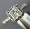 ESTATE 1.01CT DIAMOND 14KT WHITE GOLD 3D PRINCESS & ROUND HALO ENGAGEMENT RING