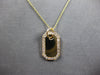 ESTATE .40CT DIAMOND 14K YELLOW GOLD 3D CLASSIC OCTAGON DOG TAG FLOATING PENDANT