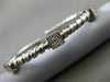ESTATE .30CT DIAMOND 14K WHITE GOLD 3D SQUARE FLEXIBLE PAVE ROPE BANGLE BRACELET